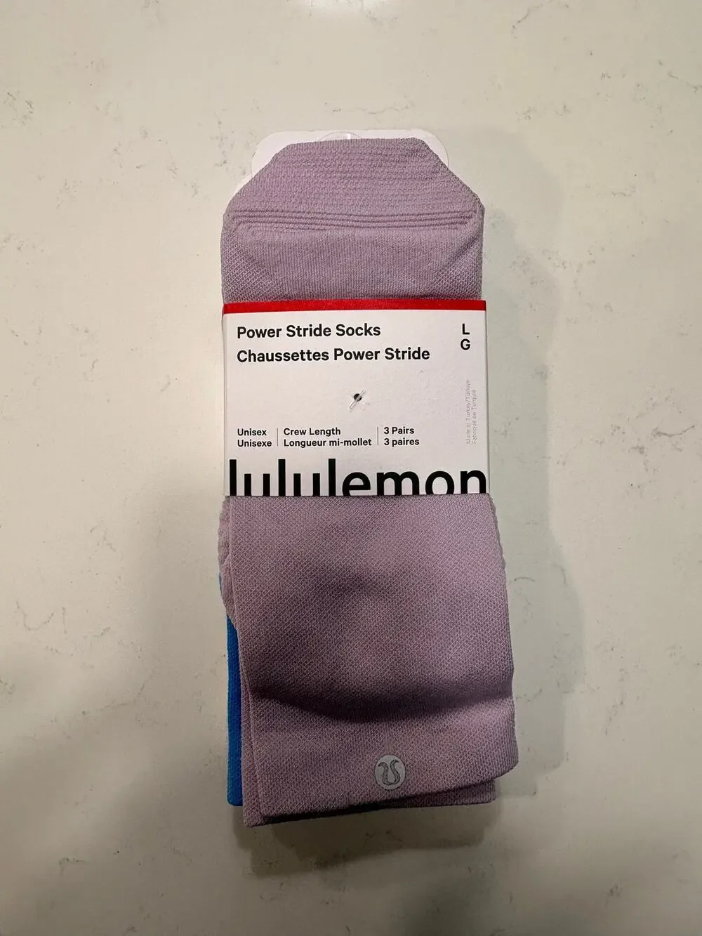 NWT lululemon Power Stride Socks - Crew Length - 3 pairs - L - $48 MSRP
